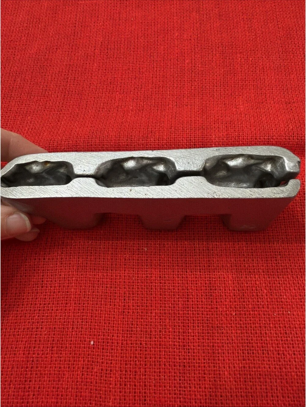 Antique Pewter Candy Mold 3 Reindeer Stag Deer Chocolate 3D Christmas Two piece